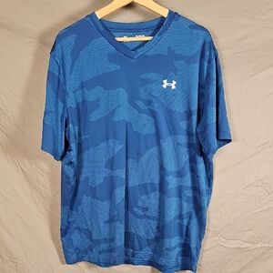 Under Armour Men's Blue V-Neck Shirt